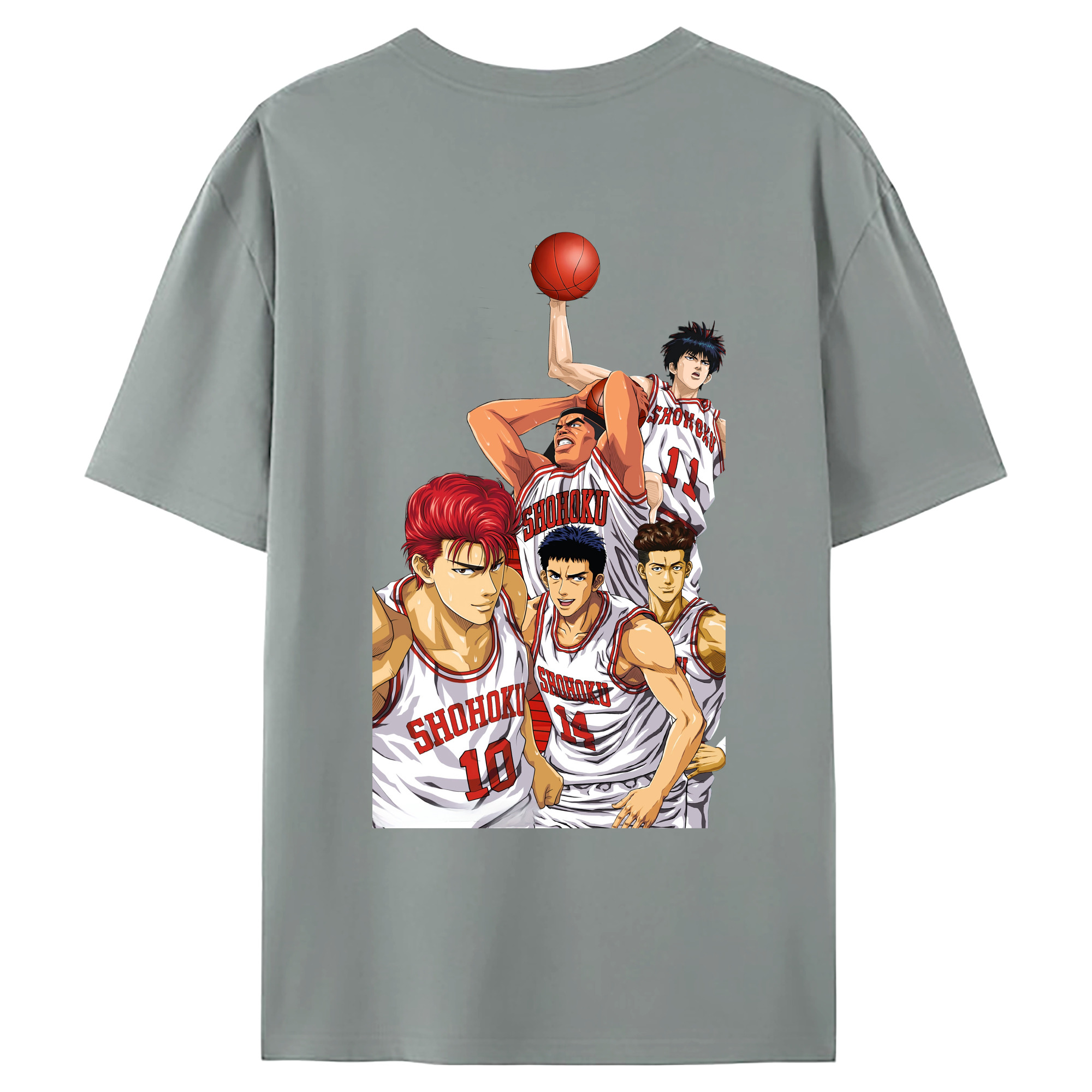（画像用） SLAM DUNK／スラムダンク 綿100％ メンズ半袖Tシャツ（バックプリント） 通気性